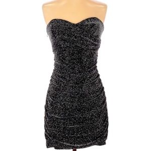 ABS Evening Black Silver Cocktail Dress Small